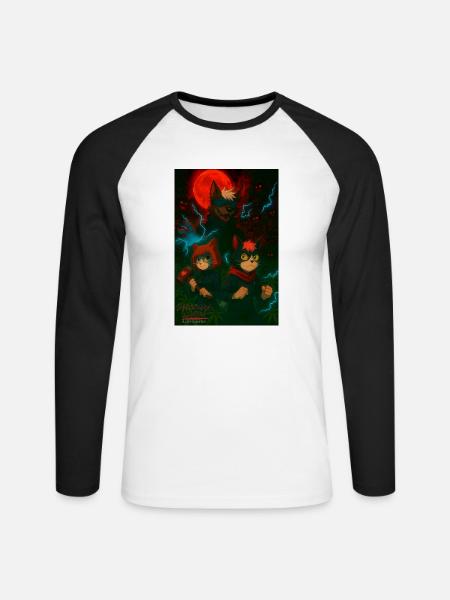 Minoumaw Kaisen - Unisex Baseballshirt langarm - Weiß/Schwarz