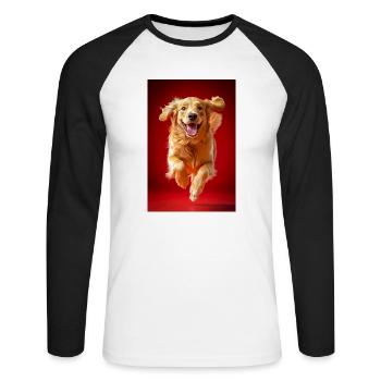 Flying Golden Joy - Unisex Long Sleeve Baseball T-Shirt - white/black - Front - Nik (191cm)