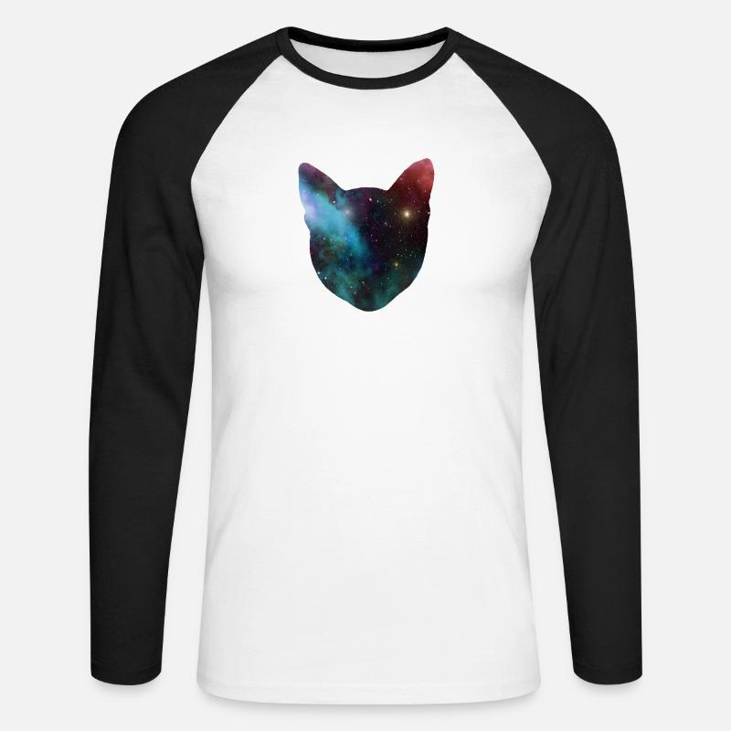 space cat space cat gift - Unisex Long Sleeve Baseball T-Shirt - white/black