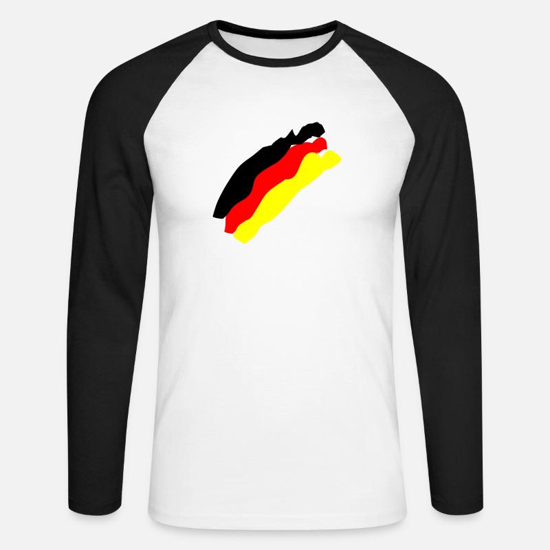 Deutsche Flagge - Unisex Baseballshirt langarm - Weiß/Schwarz