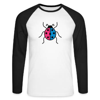 bunt marienkaefer klein suess niedlich kaefer rot - Unisex Baseballshirt langarm - Weiß/Schwarz - Vorne - Nik (191cm)