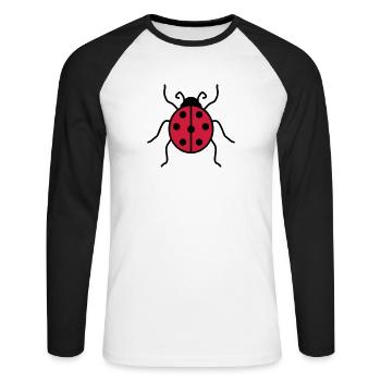 marienkaefer klein suess niedlich kaefer rot punkt - Unisex Baseballshirt langarm - Weiß/Schwarz - Vorne - Nik (191cm)