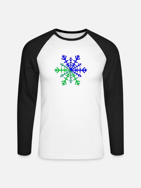 Weihnachtsstern -Winter - Unisex Baseballshirt langarm - Weiß/Schwarz