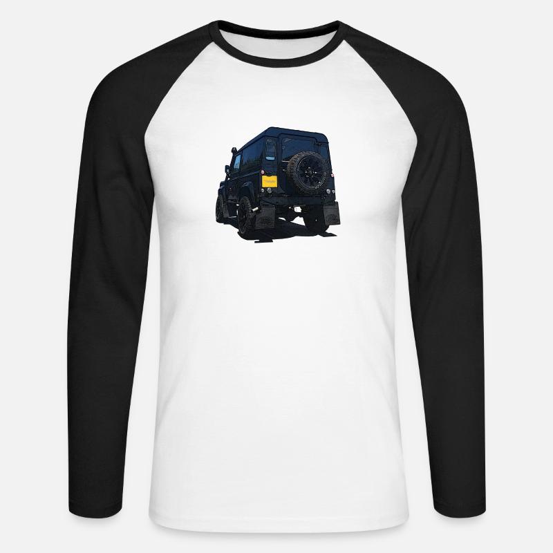 Offroading - Unisex Baseballshirt langarm - Weiß/Schwarz