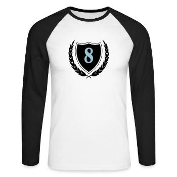 coat of arms 8 - Unisex Long Sleeve Baseball T-Shirt - white/black - Front - Nik (191cm)