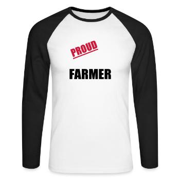 proud farmer - Unisex Long Sleeve Baseball T-Shirt - white/black - Front - Nik (191cm)
