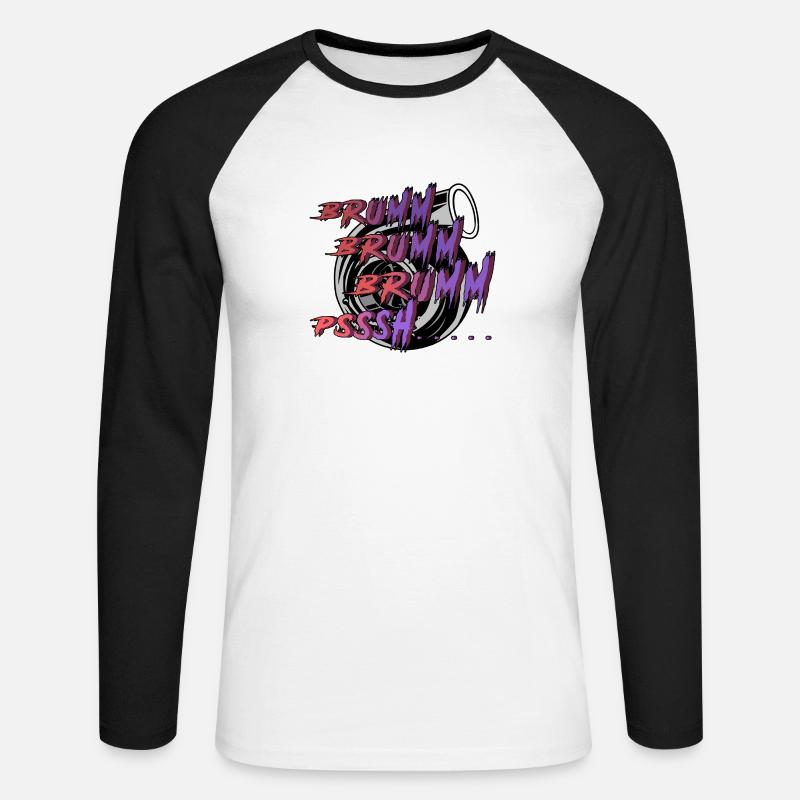 BRUMM BRUMM BRUMM PSSSH - Unisex Long Sleeve Baseball T-Shirt - white/black