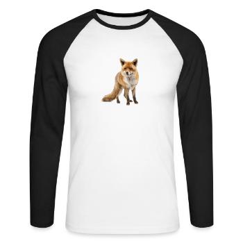 Renard - T-shirt baseball manches longues Homme - blanc/noir - Devant - Nik (191cm)