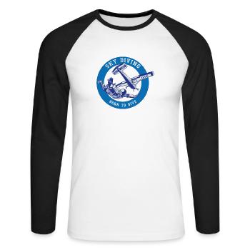 SKY Diving - T-shirt baseball manches longues Homme - blanc/noir - Devant - Nik (191cm)