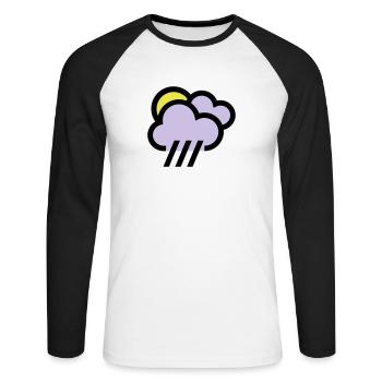 Temps pluvieux, mauvais temps, icône de refroidissement - T-shirt baseball manches longues Homme - blanc/noir - Devant - Nik (191cm)