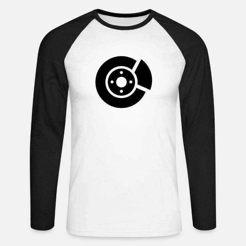 Bremsscheibe - Unisex Baseballshirt langarm - Weiß/Schwarz