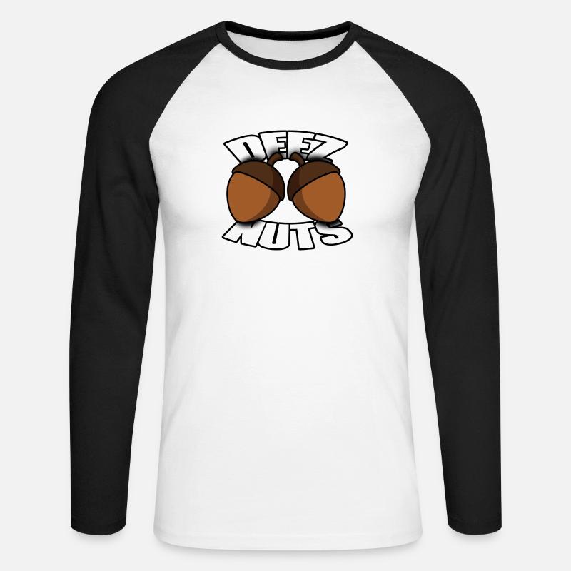 Deez Nuts - Unisex Baseballshirt langarm - Weiß/Schwarz