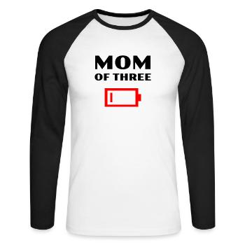 Müde Mutter von drei Kindern Mutter von 3 Kindern - Unisex Baseballshirt langarm - Weiß/Schwarz - Vorne - Nik (191cm)