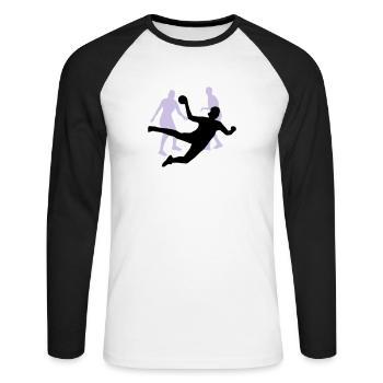 Handball women - T-shirt baseball manches longues Homme - blanc/noir - Devant - Nik (191cm)