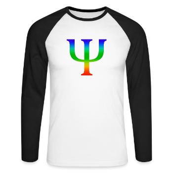 psychology - Unisex Long Sleeve Baseball T-Shirt - white/black - Front - Nik (191cm)