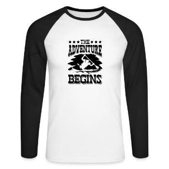 Canoë-kayak aventure - T-shirt baseball manches longues Homme - blanc/noir - Devant - Nik (191cm)