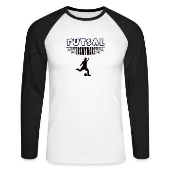 Futsal Rentner Futsaler Rente Ruhestand Fußball - Unisex Baseballshirt langarm - Weiß/Schwarz - Vorne - Nik (191cm)