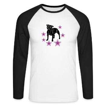 sbtstars111 - Unisex Long Sleeve Baseball T-Shirt - white/black - Front - Nik (191cm)