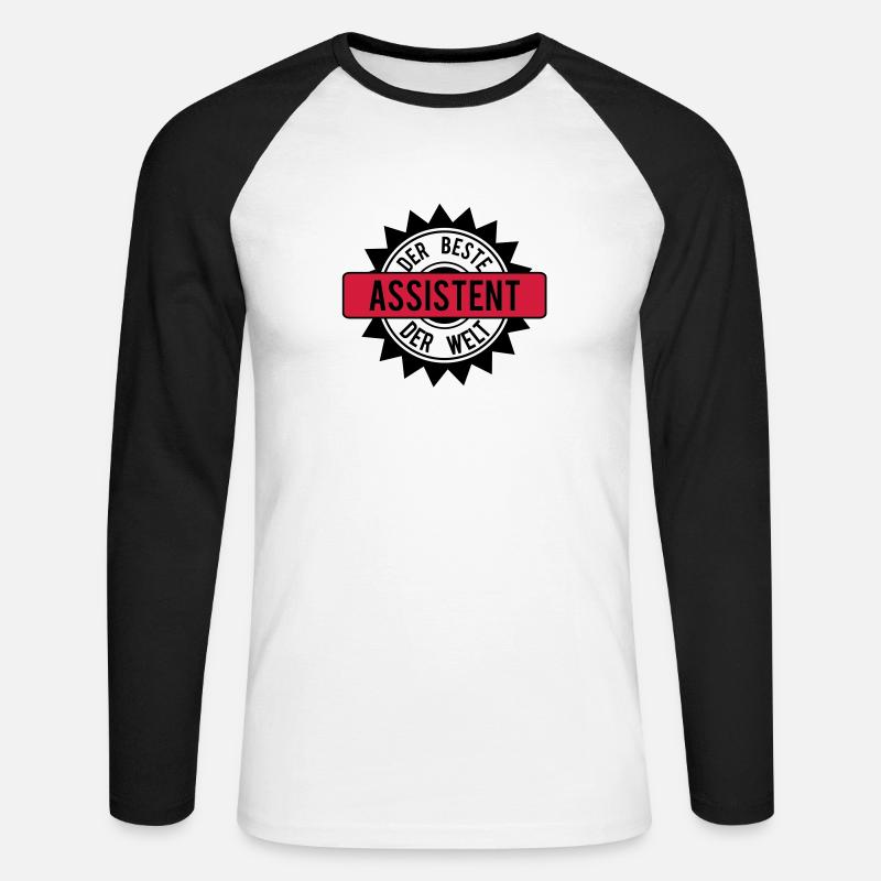 der beste assistent 2c - Unisex Baseballshirt langarm - Weiß/Schwarz