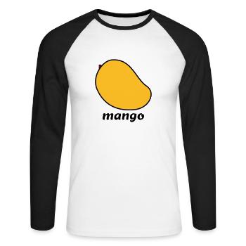 mango - Unisex Long Sleeve Baseball T-Shirt - white/black - Front - Nik (191cm)
