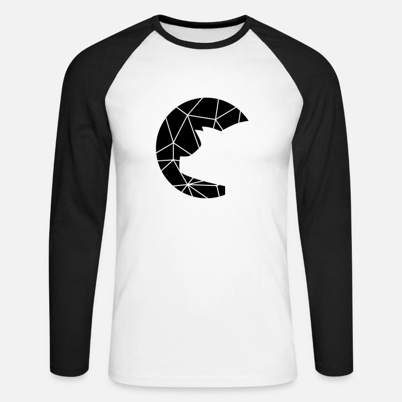 Schweini grid pattern - Unisex Long Sleeve Baseball T-Shirt - white/black