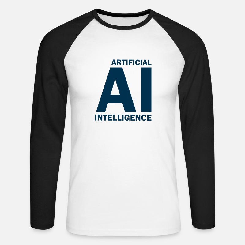 Artificial Intelligence - Künstliche Intelligenz - Unisex Baseballshirt langarm - Weiß/Schwarz