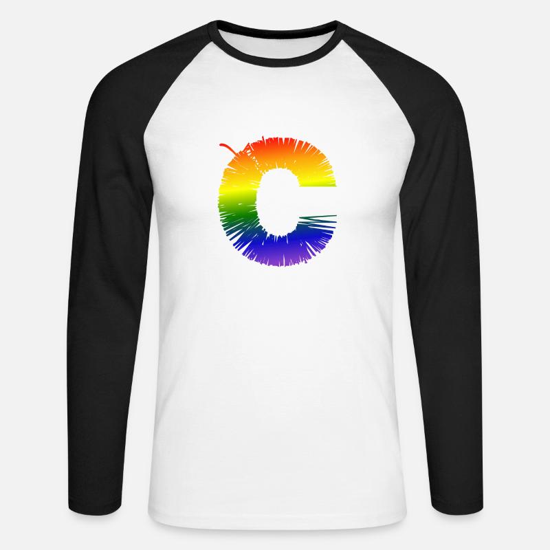 Rainobow C - Unisex Baseballshirt langarm - Weiß/Schwarz