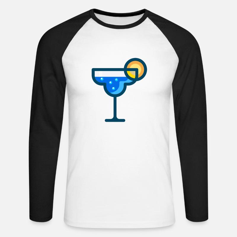 martini Cocktail bartender barkeeper bar - Unisex Baseballshirt langarm - Weiß/Schwarz