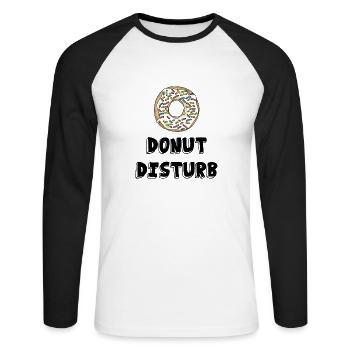 Donut disturb / gift idea - Unisex Long Sleeve Baseball T-Shirt - white/black - Front - Nik (191cm)