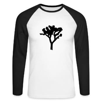 Joshua Tree - Unisex Baseballshirt langarm - Weiß/Schwarz - Vorne - Nik (191cm)