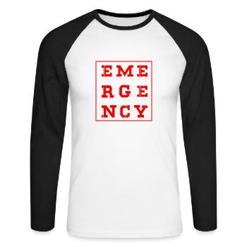 Infirmière Médecin Infirmière Hôpital - T-shirt baseball manches longues Homme - blanc/noir - Devant - Nik (191cm)