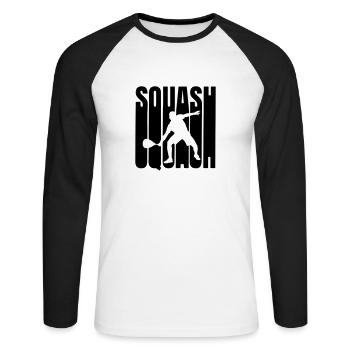 Squash Sport Squash Sport Squash Racket Gift - Unisex Long Sleeve Baseball T-Shirt - white/black - Front - Nik (191cm)