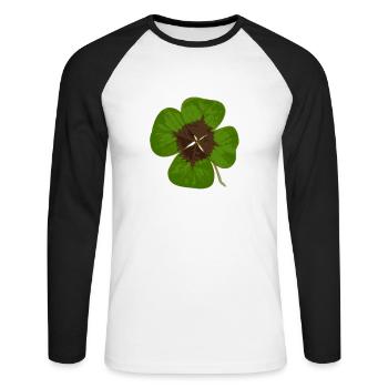 four-leaf clover - Unisex Long Sleeve Baseball T-Shirt - white/black - Front - Nik (191cm)