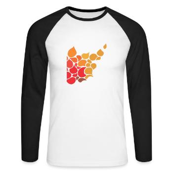 Stylisches Muster Wassertropfen - Unisex Baseballshirt langarm - Weiß/Schwarz - Vorne - Nik (191cm)