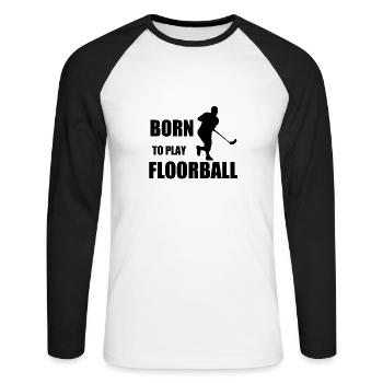 Floorball - T-shirt baseball manches longues Homme - blanc/noir - Devant - Nik (191cm)