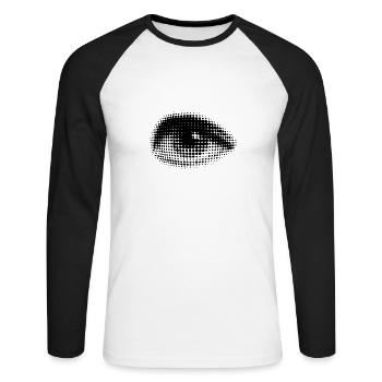 Eye - Unisex Long Sleeve Baseball T-Shirt - white/black - Front - Nik (191cm)