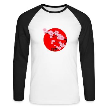 Japan Cherry Blossoms Asia Japanfan Japan Travel - Unisex Long Sleeve Baseball T-Shirt - white/black - Front - Nik (191cm)