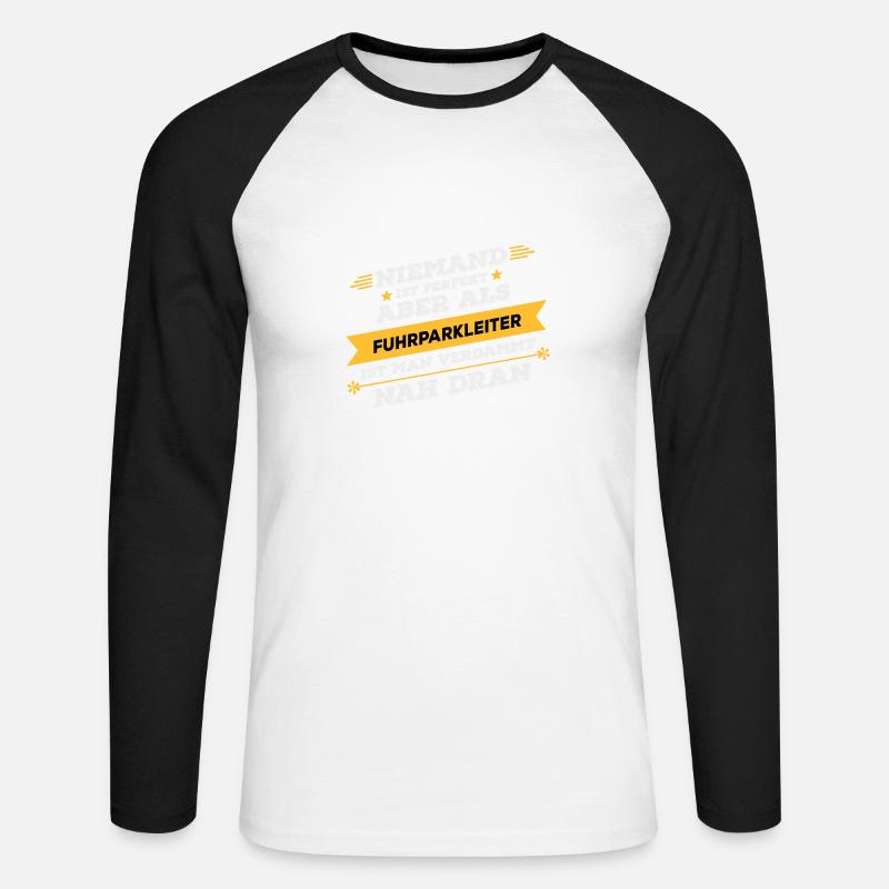Fuhrparkleiter Beruf Geschenk - Unisex Baseballshirt langarm - Weiß/Schwarz