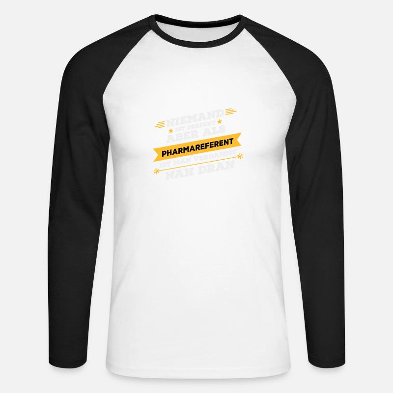 Pharmareferent Beruf Geschenk - Unisex Baseballshirt langarm - Weiß/Schwarz