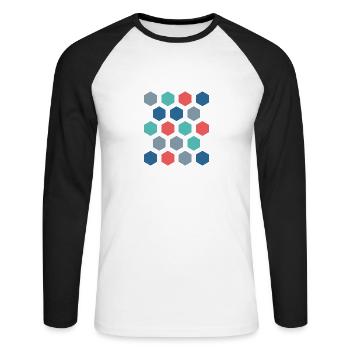Tanchima Peto 6 - Unisex Baseballshirt langarm - Weiß/Schwarz - Vorne - Nik (191cm)