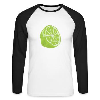 Limerette santé alimentation savoureux cadeau - T-shirt baseball manches longues Homme - blanc/noir - Devant - Nik (191cm)