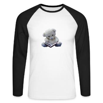 Teddy - T-shirt baseball manches longues Homme - blanc/noir - Devant - Nik (191cm)