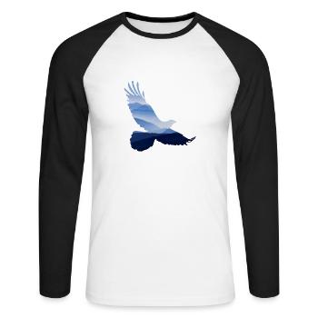 ADLER Motif design anniversaire idée cadeau style - T-shirt baseball manches longues Homme - blanc/noir - Devant - Nik (191cm)