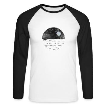 Lune cadeau Waterworks ciel étoilé - T-shirt baseball manches longues Homme - blanc/noir - Devant - Nik (191cm)