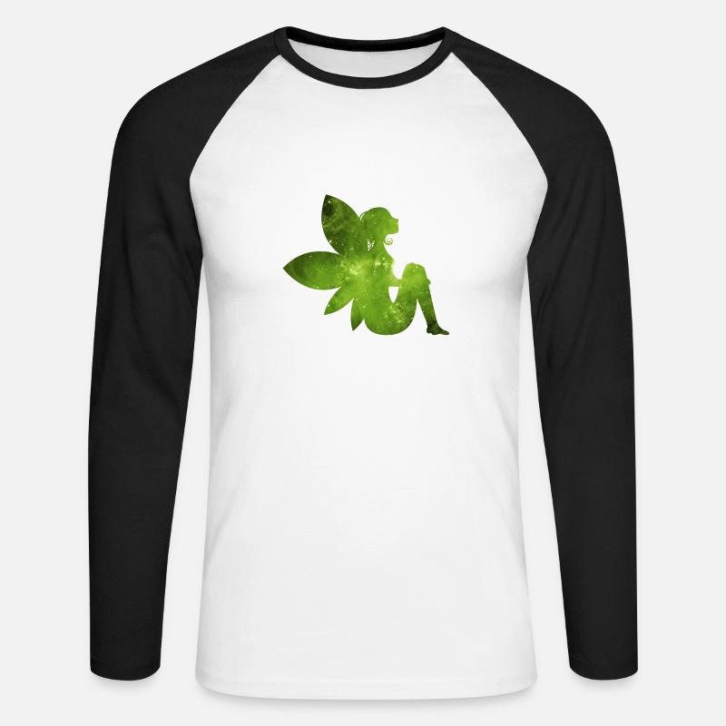 Grüne Fee Geschenk Idee Elfe - Unisex Baseballshirt langarm - Weiß/Schwarz
