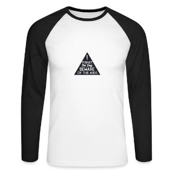 Forget The Dog Beware Of black - Unisex Long Sleeve Baseball T-Shirt - white/black - Front - Nik (191cm)