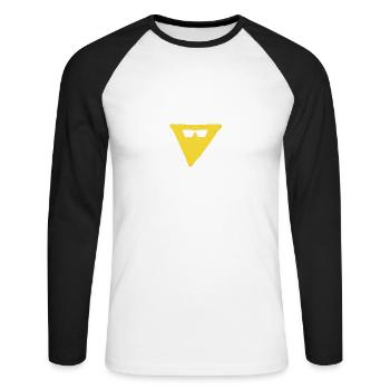 muscles Nacho Macho Man idée cadeau - T-shirt baseball manches longues Homme - blanc/noir - Devant - Nik (191cm)