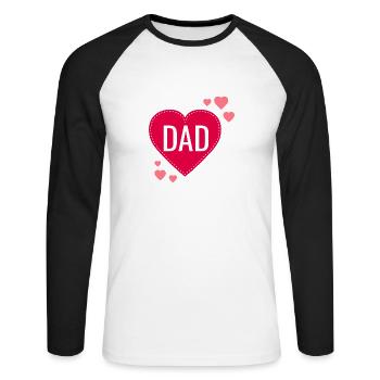 L'AMOUR DAD - T-shirt baseball manches longues Homme - blanc/noir - Devant - Nik (191cm)