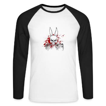 la chair de poule de Pâques - T-shirt baseball manches longues Homme - blanc/noir - Devant - Nik (191cm)