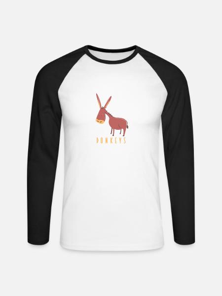 I just freaking love donkeys Lustiges Geschenk - Unisex Baseballshirt langarm - Weiß/Schwarz